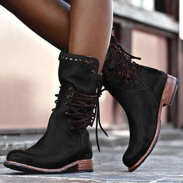 Ciss | Sznurowane Botki w Stylu Vintage