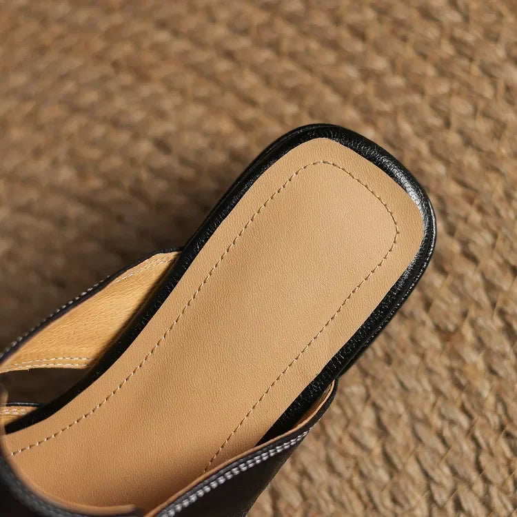 Avery | Mule ze Skóry Naturalnej