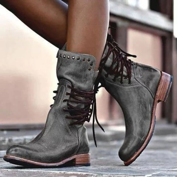 Ciss | Sznurowane Botki w Stylu Vintage