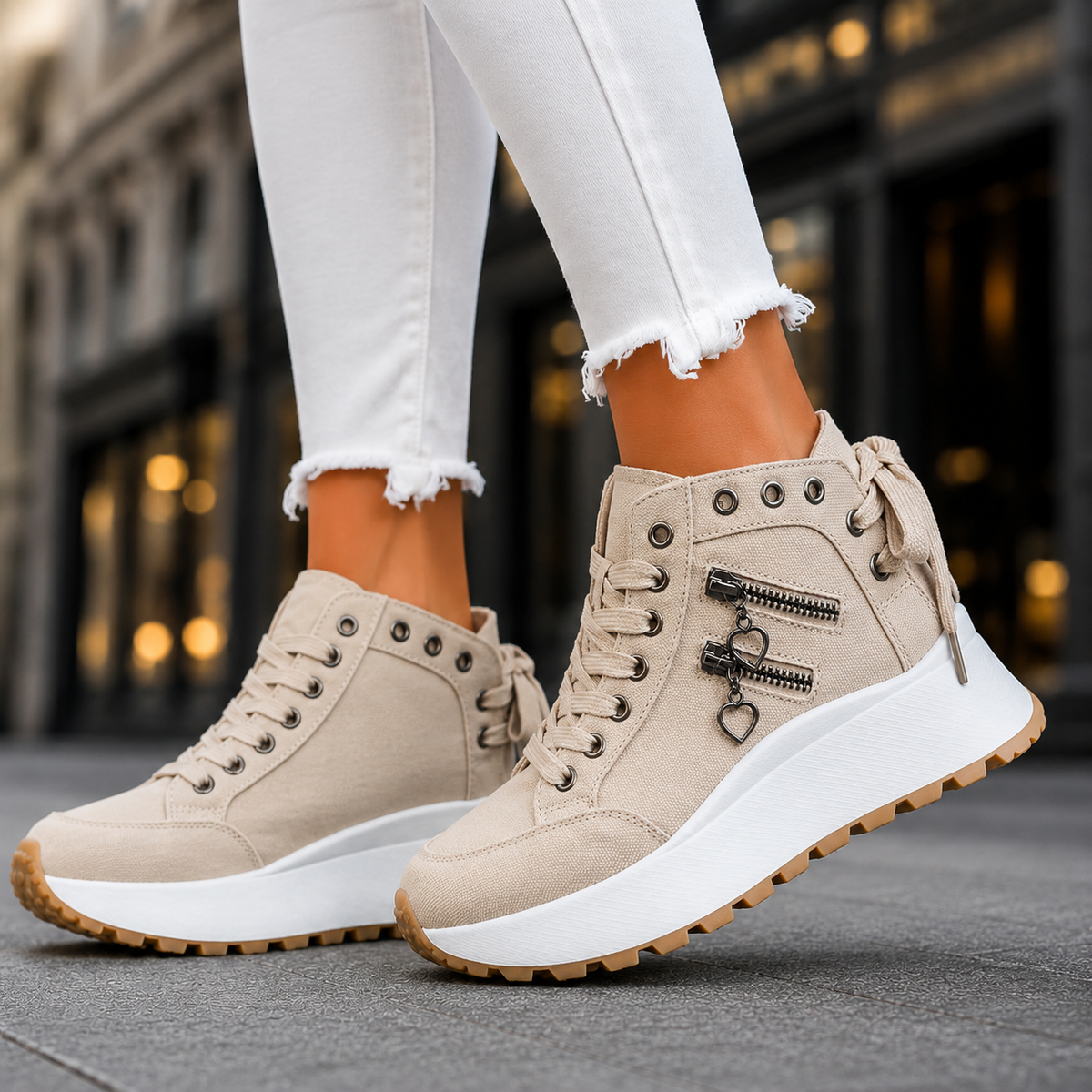 Avery | Jeansowe Platformy na Sznurowanie