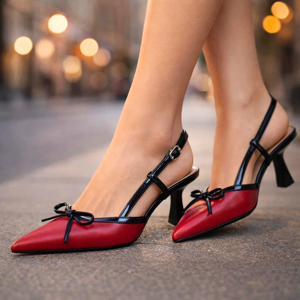 Amara | Szpilki Slingback z Kokardą