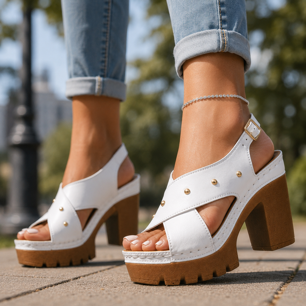 Marlise | Retro Szpilki na Platformie