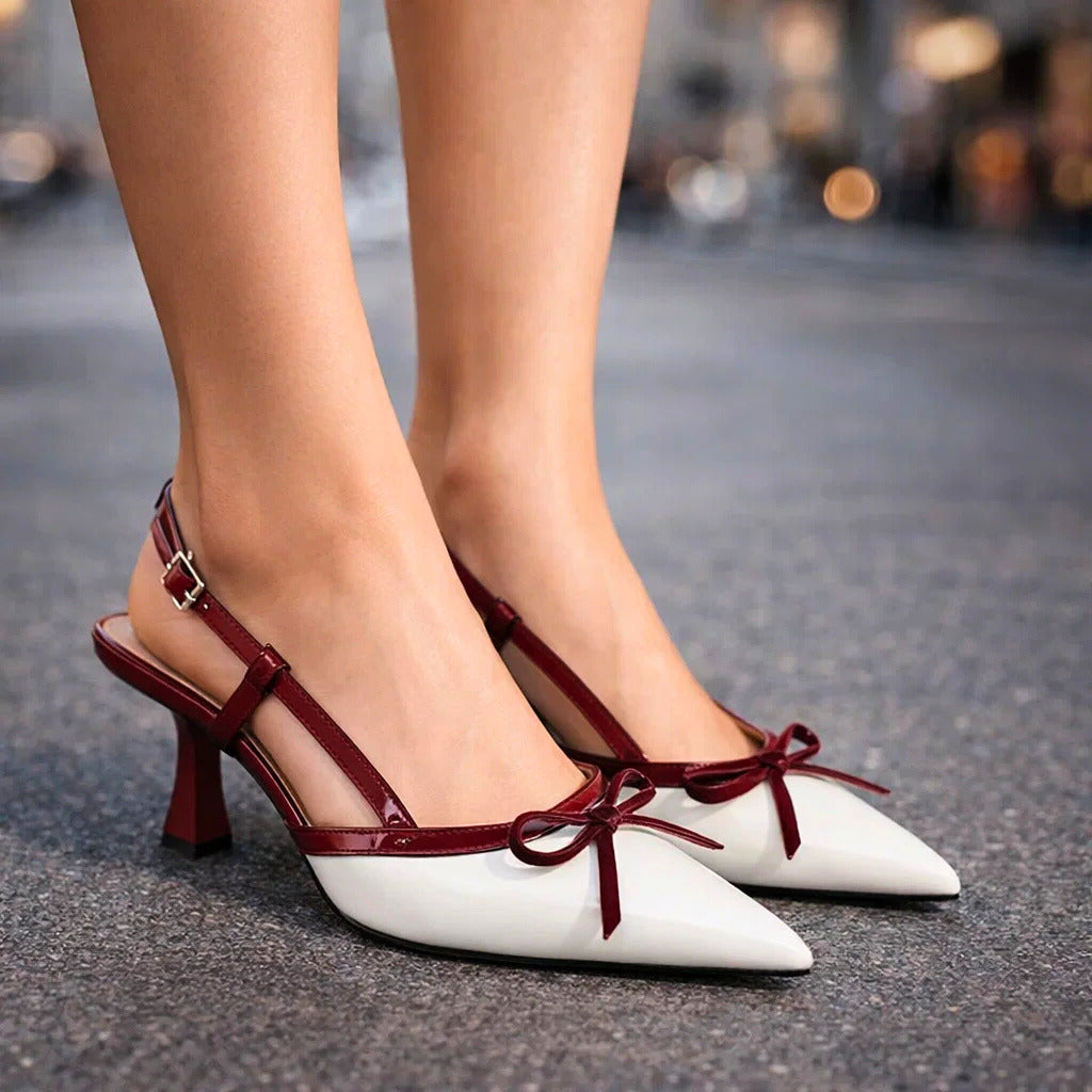 Amara | Szpilki Slingback z Kokardą