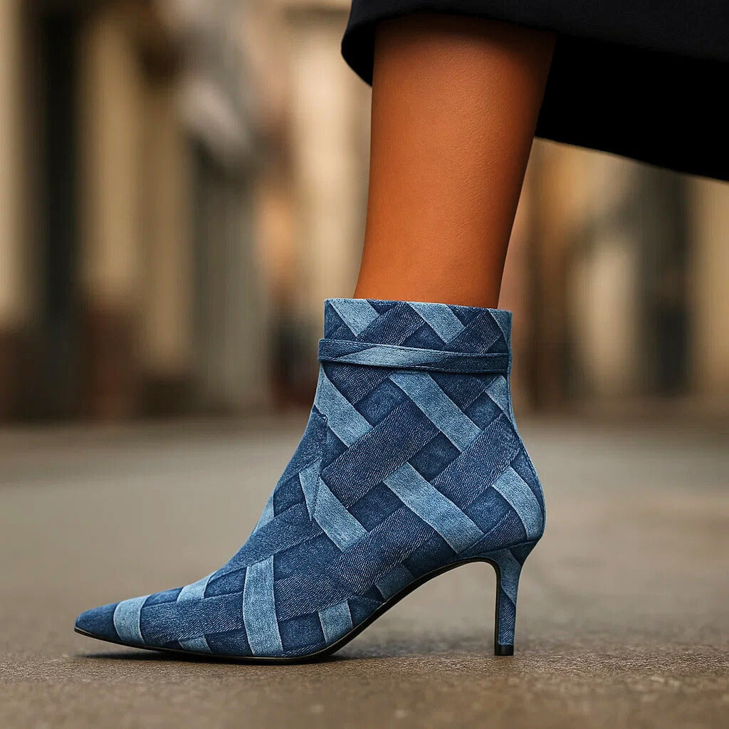Danica | Plecione Szpilki Jeansowe
